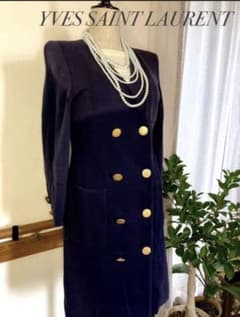 YVES SAINT LAURENT イヴ・サンローラン 金ボタン ニットコートのサムネイル