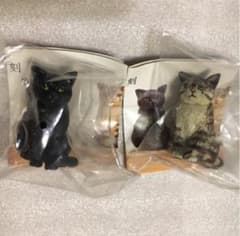 はしもと みお 猫の彫刻 クロ キジトラ セットのサムネイル
