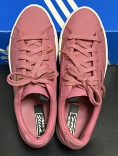 Adidas SLEEK W レザー スニーカー ピンク 23.5のサムネイル