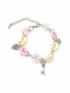 ハンドメイド カラフルボタンと鍵のブレスレットのサムネイル