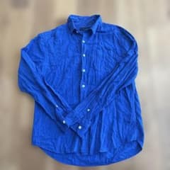 RAGEBLUE レイジブルー リネン混 半袖シャツ ブルー