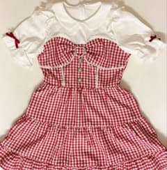 お値下げ中☆　夢展望　ワンピース　赤　量産型　地雷系　オタク　参戦服 お値下げ中☆ 夢展望 ワンピース 赤 量産型 地雷系 オタク 参戦服