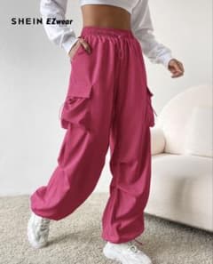 SHEIN EZwear カーゴパンツ ピンクのサムネイル