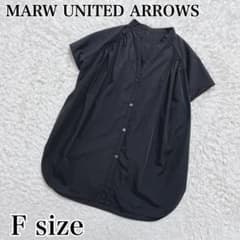 MARW UNITED ARROWS マルゥ ギャザー ノースリーブブラウス 黒 - メルカリ