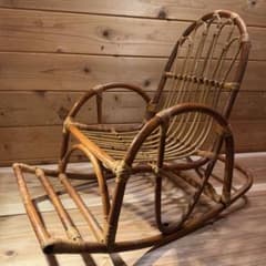 籐 ラタン子ども用ロッキングチェア｜ヴィンテージ・昭和レトロ撮影
