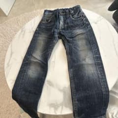デニムストレートパンツ ダークブルー 100cm~のサムネイル