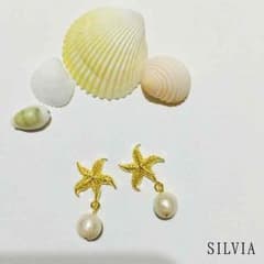 ,hinoa様専用✩スターフィッシュとコットンパールのピアス〇*°のサムネイル