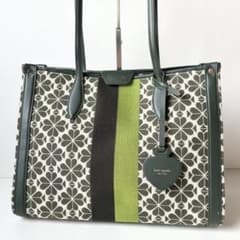 極美品】kate spade スペード フラワー ジャカード トートバッグ 