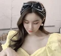 でかリボン太めリブヘアバンド　♡カチューシャ　♡ターバン♡ 韓国風　可愛いのサムネイル