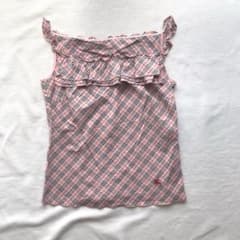 BURBERRY BLUE LABEL キャミソール フリル バーバリーブルーレーベル ノバチェック キャミソール フリル ベージュ