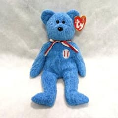 Addison 비니 베이 비즈 봉제 인형 곰 테디 베어 블루 MLB