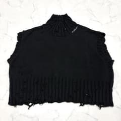 極美品 MARNI ロゴ刺繍ダメージニットベスト ブラック 40 極美品 MARNI ロゴ刺繍ダメージニットベスト ブラック 40 - メルカリ