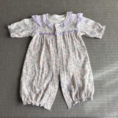 ツーウェイオール 小花柄 フリル パープル 50-60cmのサムネイル
