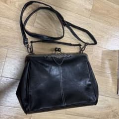 クラシック がま口 2way ショルダーバッグ ブラックのサムネイル