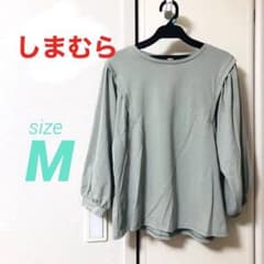 しまむら、ボリューム袖ブラウス、ミント、Mのサムネイル