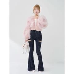 ✨☆✨。ダーリッチ ドロップビジューフレアデニムパンツ Mサイズ