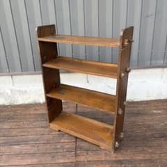 D4 昭和レトロ ミッドセンチュリー くさび型 楔棚 木製飾り棚 オープン