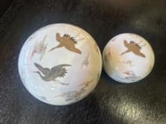 深川製 蓋物揃 雲に鶴 小物入 ボンボニエール 菓子器 深川製磁 used