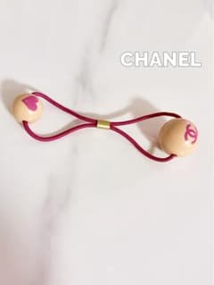 CHANEL ヘアゴム ココマーク ハート ベージュ ピンク - メルカリ