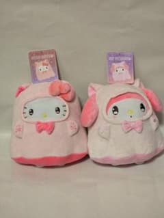 新品・未使用　サンリオ ハローキティ マイメロディぬいぐるみポーチ 2点セットのサムネイル