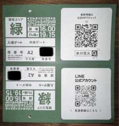 赤川花火大会  2023年 記念大会チケット A2席 （前列2名）のサムネイル