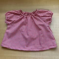 ベビー服 ギンガムチェック スモックブラウス70サイズのサムネイル