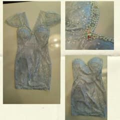 売り切りセール❤様専用！！ キャバドレス ⭐ 水色 総レースのサムネイル