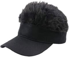 ふわふわヘア フレアバイザーハット キャップ フレアウィッグ付き サンバイザー