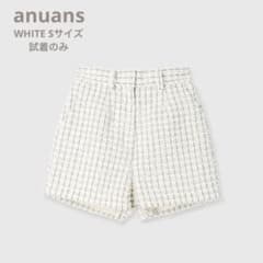 試着のみ anuans（アニュアンス） ツイード ショートパンツ ホワイト