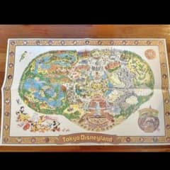 1987年　ディズニーランド園内マップ　額入り大型94cm　岐阜より迅速発送 ウォルト・ディズニー手描きの園内マップが、約8,000万円で落札 | TABI