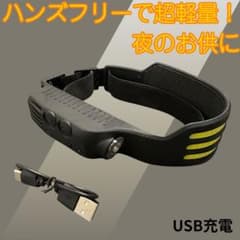USB充電式 LEDヘッドライト 高輝度 軽量 センサー付 夜間作業 防災のサムネイル