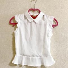 未使用品♡ノースリーブ 背中あきペプラムショートトップス GRL ホワイトのサムネイル
