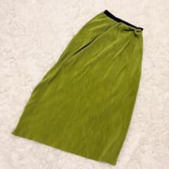 KATE Pleated Long Skirt, Lime Green, Elegant and Fashionable