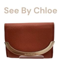 【美品】See By Chloe シーバイクロエ 三つ折り財布 ブラウン　袋付のサムネイル