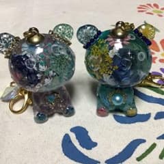 オルゴナイト クマ型キーホルダー 2個セットのサムネイル