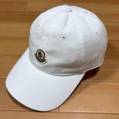 美品〕モンクレール ワッペン ホワイト トリコ ロゴ キャップ 5K21