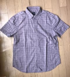 価格交渉可‼️ ARMANI EXCHANGE 半袖紫色シャツ チェック柄 シャツのサムネイル