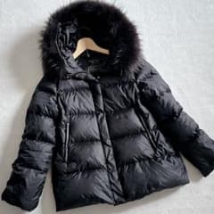 美品‼︎】ナノユニバース〈西川ダウン〉ラクーンファー ブラック