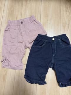 【110cm】女の子 半ズボン 2枚セット リボン フリルのサムネイル
