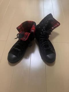 ★希少★CONVERSE オールスター　ニーハイ　 ブラック チェックのサムネイル