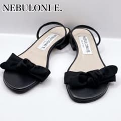 NEBULONI E. フロントリボンフラットサンダル ストラップ サテン NEBULONI E. フロントリボンフラットサンダル ストラップ サテン