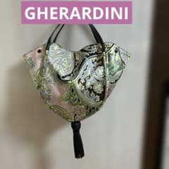 美品 ゲラルディーニ 2way ソフティ ハンドバッグ ミニトート 総柄 