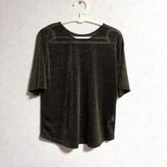 JEANASIS ラメシアーカットソー ゴールド 半袖のサムネイル