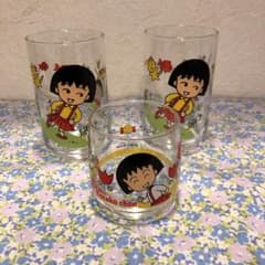 ちびまるこちゃん  レア ガラス コップ [再お値下げしました]のサムネイル