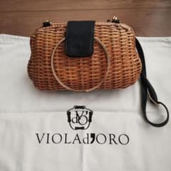 VIOLAd'ORO ヴィオラドーロ スプリットラタン カゴバッグ 2way - メルカリ