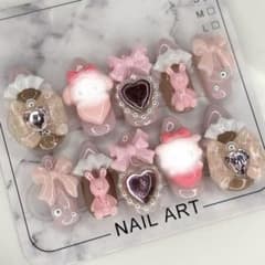 【3】現品 ネイルチップ オーダー 地雷系 量産型 フルオーダー クロムのサムネイル