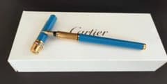 カルティエ Cartier トリニティ 万年筆　ブルー ペン先18K　希少カラー カルティエ Cartier トリニティ 万年筆 ブルー ペン先18K 希少カラー