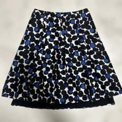 RIPIELリピエール 大判ドット柄 フレアスカート 裾シフォンフリル【日本製】のサムネイル
