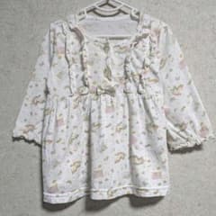 西松屋 ユニコーン&ピアノ柄 フリルワンピースチュニック 80cm