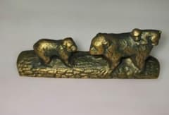 金色の猿の金属製置物　文鎮のサムネイル